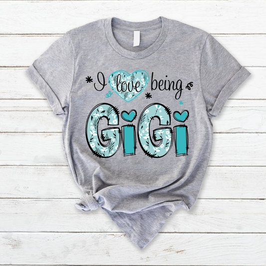 I love being Gigi Flower Custom Names And Grandkids Mother's Day T-Shirt