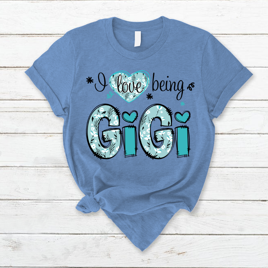 I love being Gigi Flower Custom Names And Grandkids Mother's Day T-Shirt