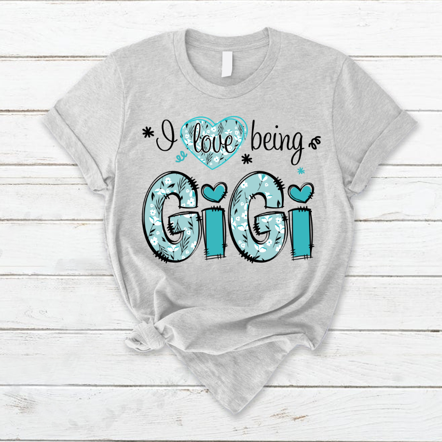 I love being Gigi Flower Custom Names And Grandkids Mother's Day T-Shirt