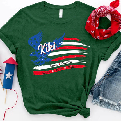 Kiki With Grandkids Names 4th Of July CTL94 T-Shirt