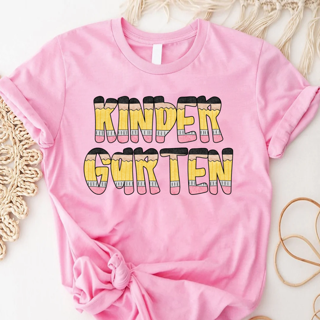 Teacher Grade Level – Fun Pencil Letter Tee for Back to School