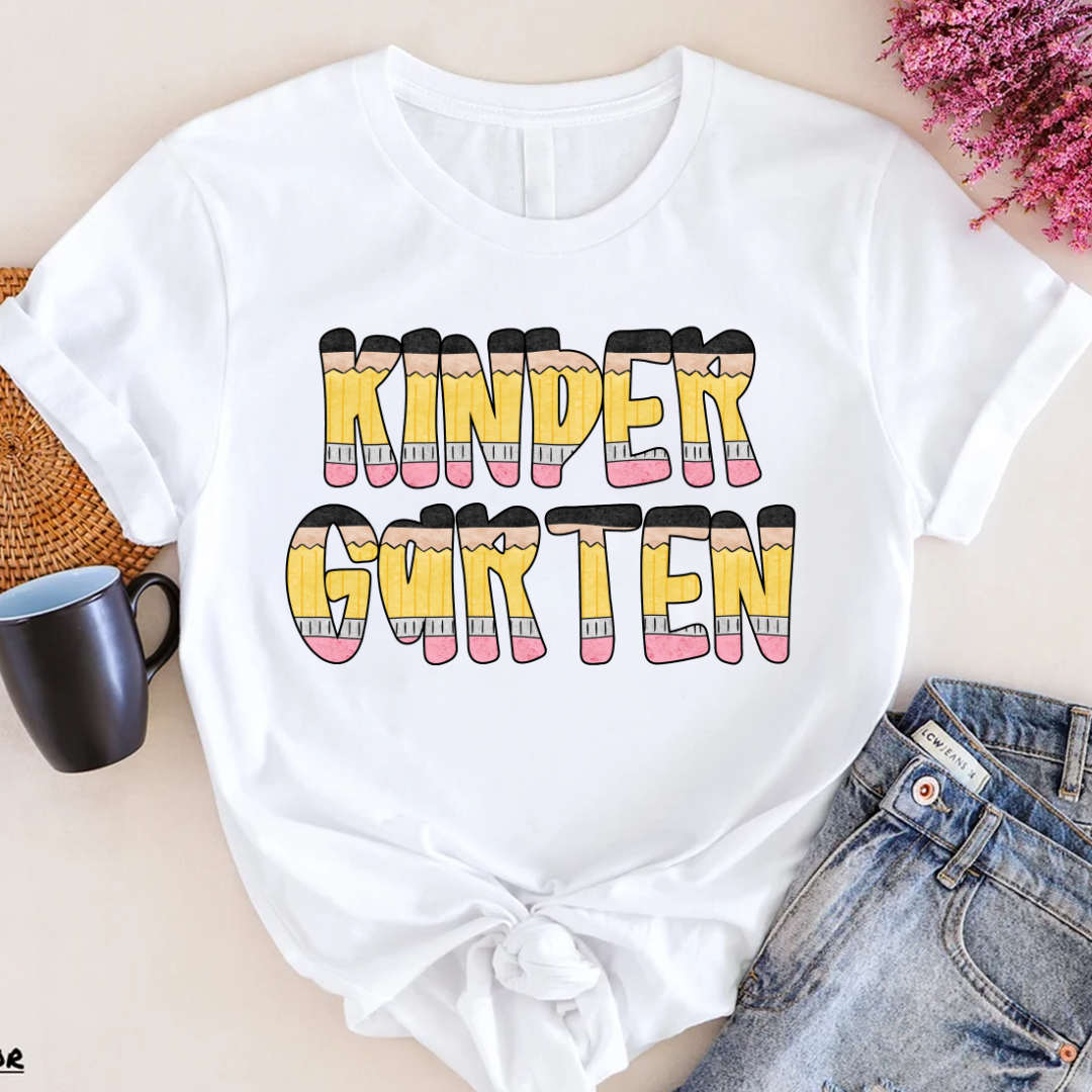 Teacher Grade Level – Fun Pencil Letter Tee for Back to School