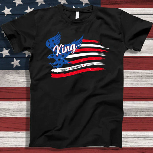 King With Grandkids Names 4th Of July CTL94 T-Shirt