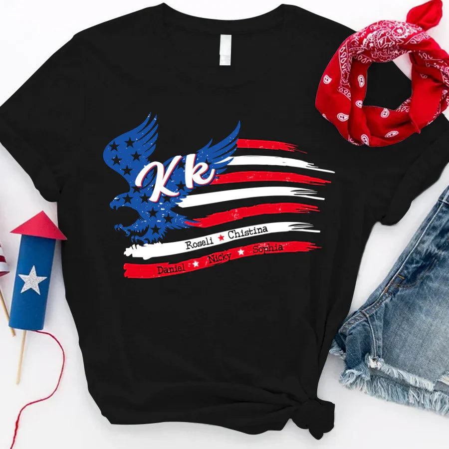Kk With Grandkids Names 4th Of July CTL94 T-Shirt