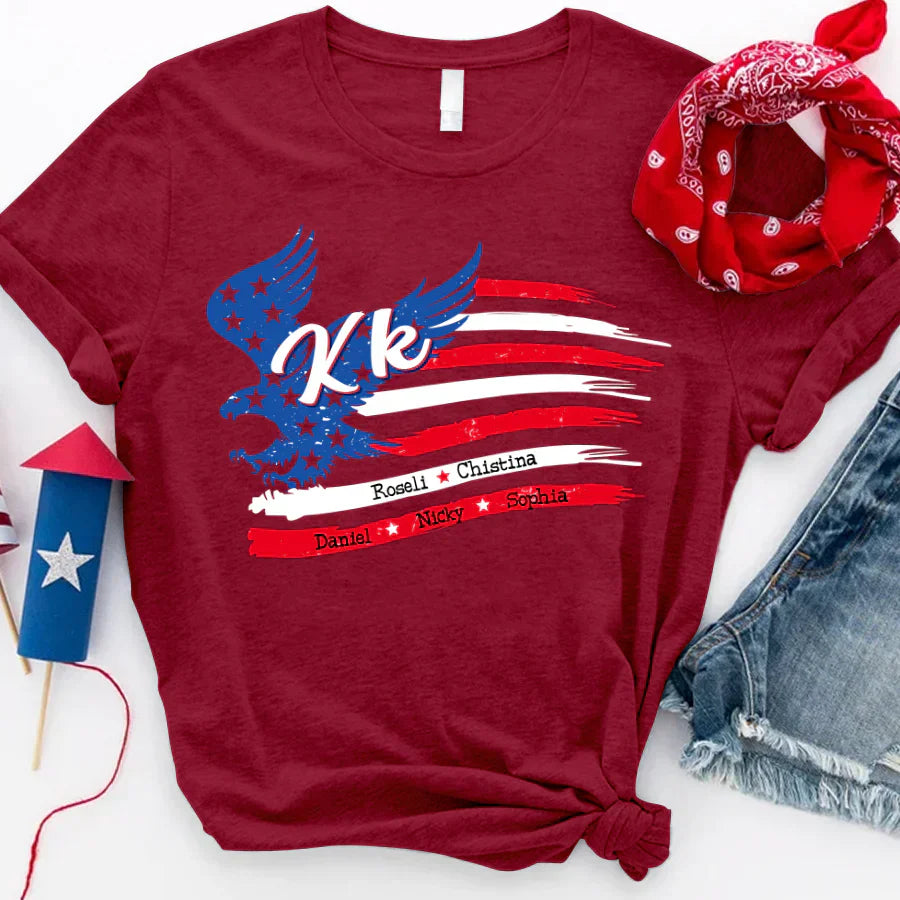 Kk With Grandkids Names 4th Of July CTL94 T-Shirt