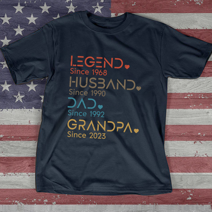 Legend Husband Daddy Papa Customized T-Shirt