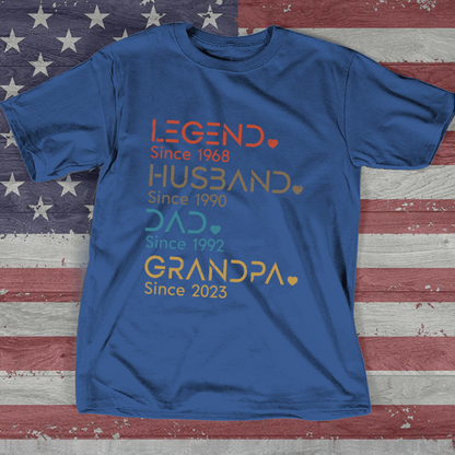 Legend Husband Daddy Papa Customized T-Shirt