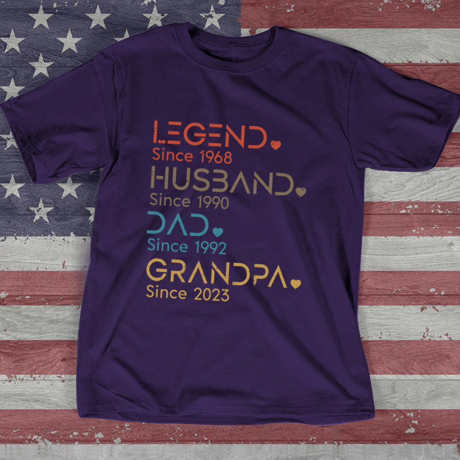 Legend Husband Daddy Papa Customized T-Shirt