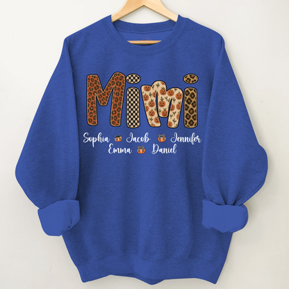 Leopard Pumpkin Mimi Custom Grandma and Grankids Name Shirt