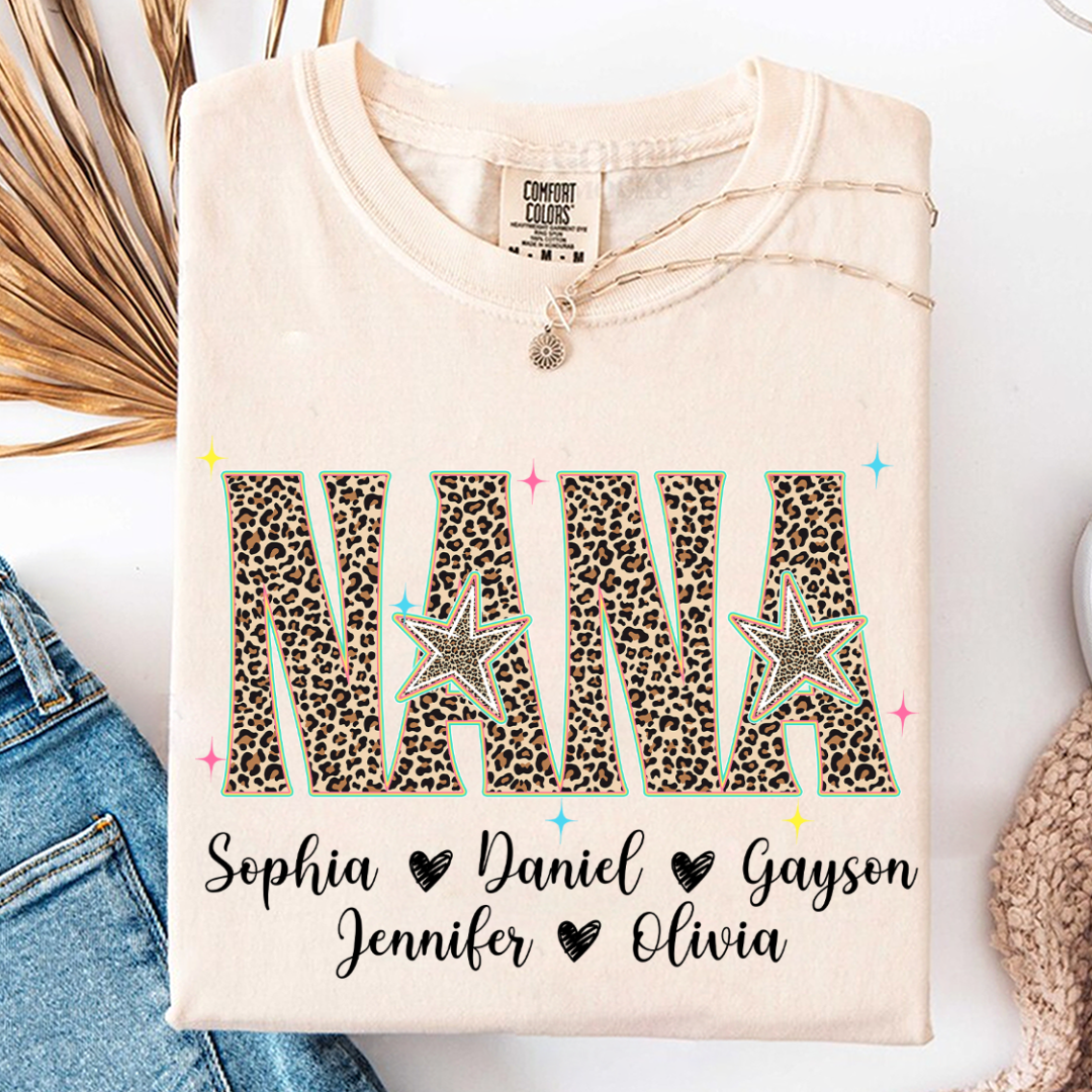 Comfort Colors® T-shirt Leopard Salty Mimi, Trendy Summer Mimi and Grandkids