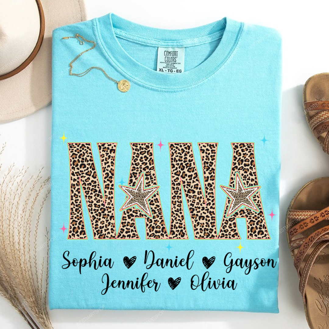 Comfort Colors® T-shirt Leopard Salty Mimi, Trendy Summer Mimi and Grandkids