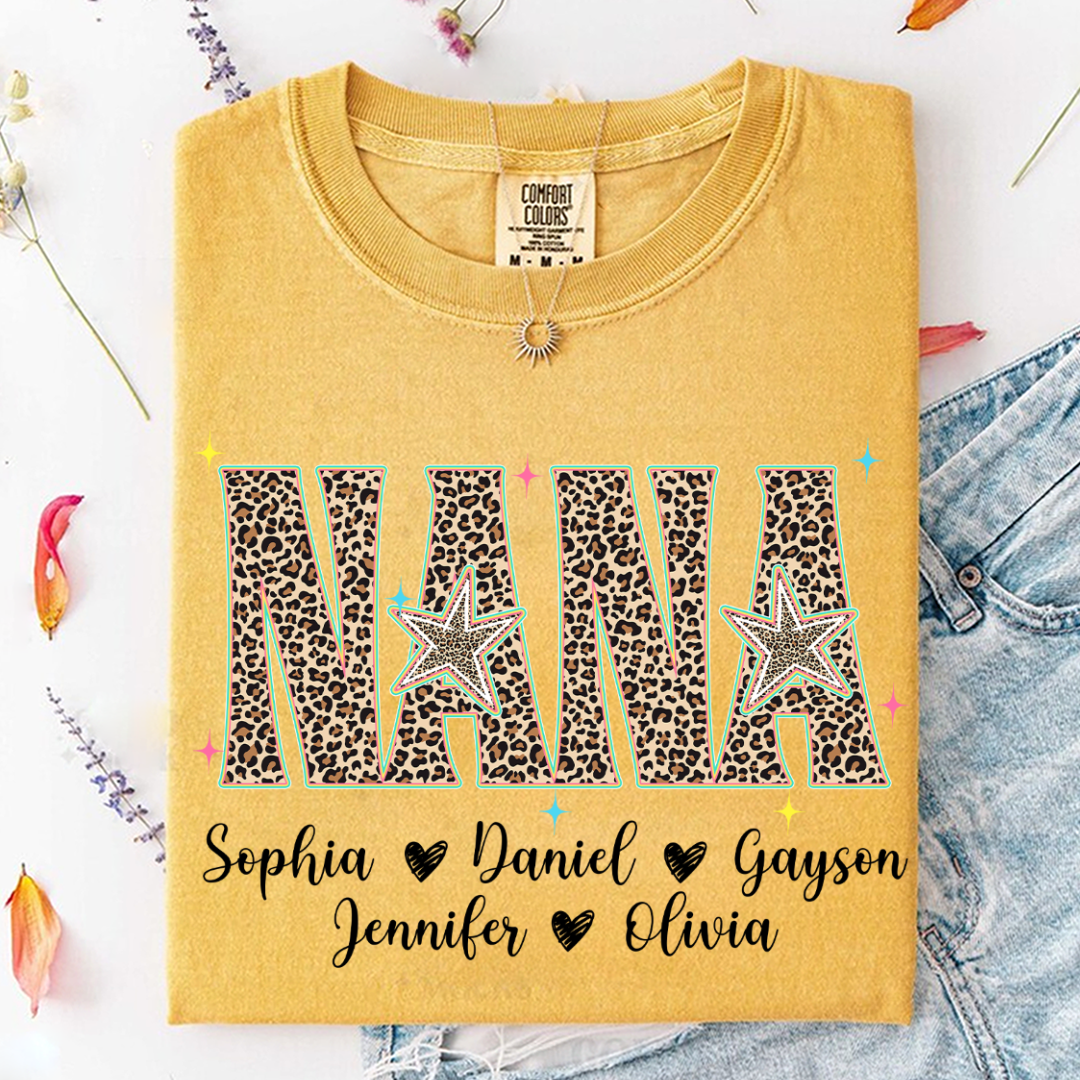 Comfort Colors® T-shirt Leopard Salty Mimi, Trendy Summer Mimi and Grandkids