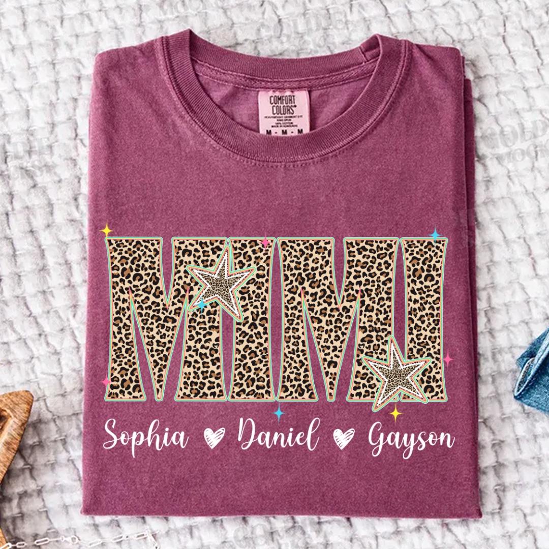 Comfort Colors® T-shirt Leopard Salty Mimi, Trendy Summer Mimi and Grandkids