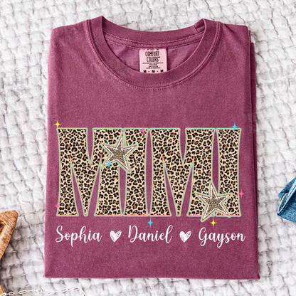 Comfort Colors® T-shirt Leopard Salty Mimi, Trendy Summer Mimi and Grandkids