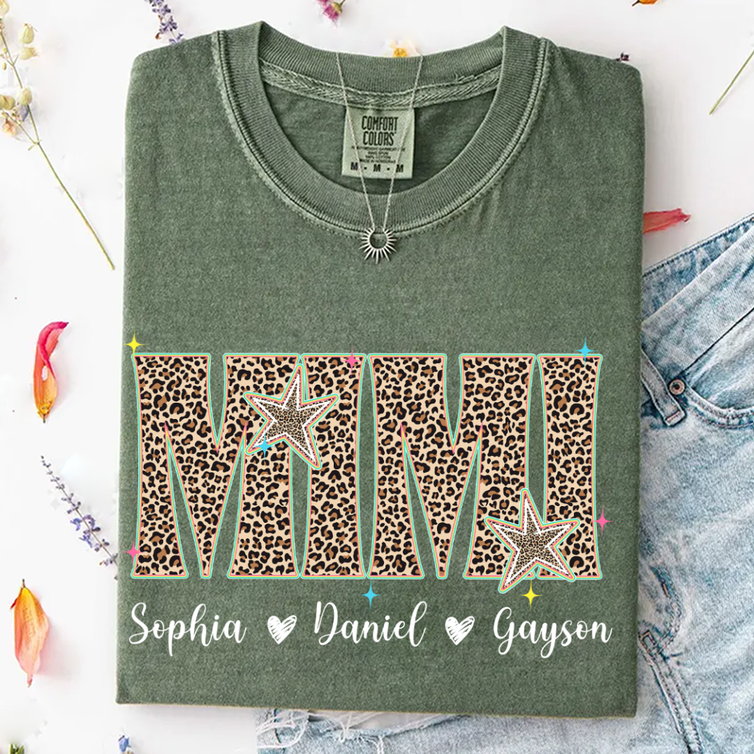 Comfort Colors® T-shirt Leopard Salty Mimi, Trendy Summer Mimi and Grandkids