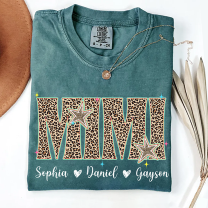Comfort Colors® T-shirt Leopard Salty Mimi, Trendy Summer Mimi and Grandkids