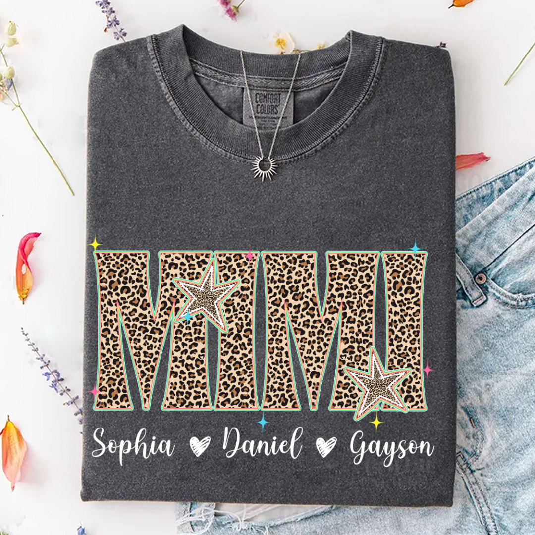 Comfort Colors® T-shirt Leopard Salty Mimi, Trendy Summer Mimi and Grandkids