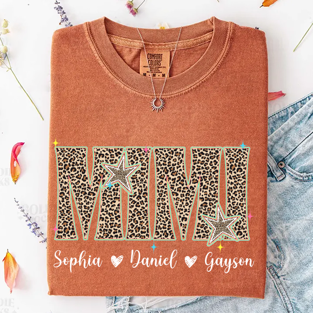 Comfort Colors® T-shirt Leopard Salty Mimi, Trendy Summer Mimi and Grandkids