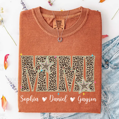 Comfort Colors® T-shirt Leopard Salty Mimi, Trendy Summer Mimi and Grandkids