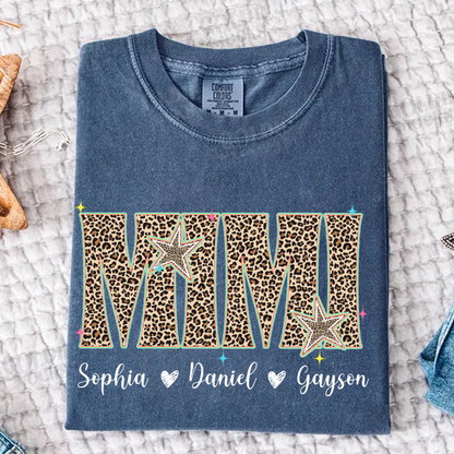 Comfort Colors® T-shirt Leopard Salty Mimi, Trendy Summer Mimi and Grandkids
