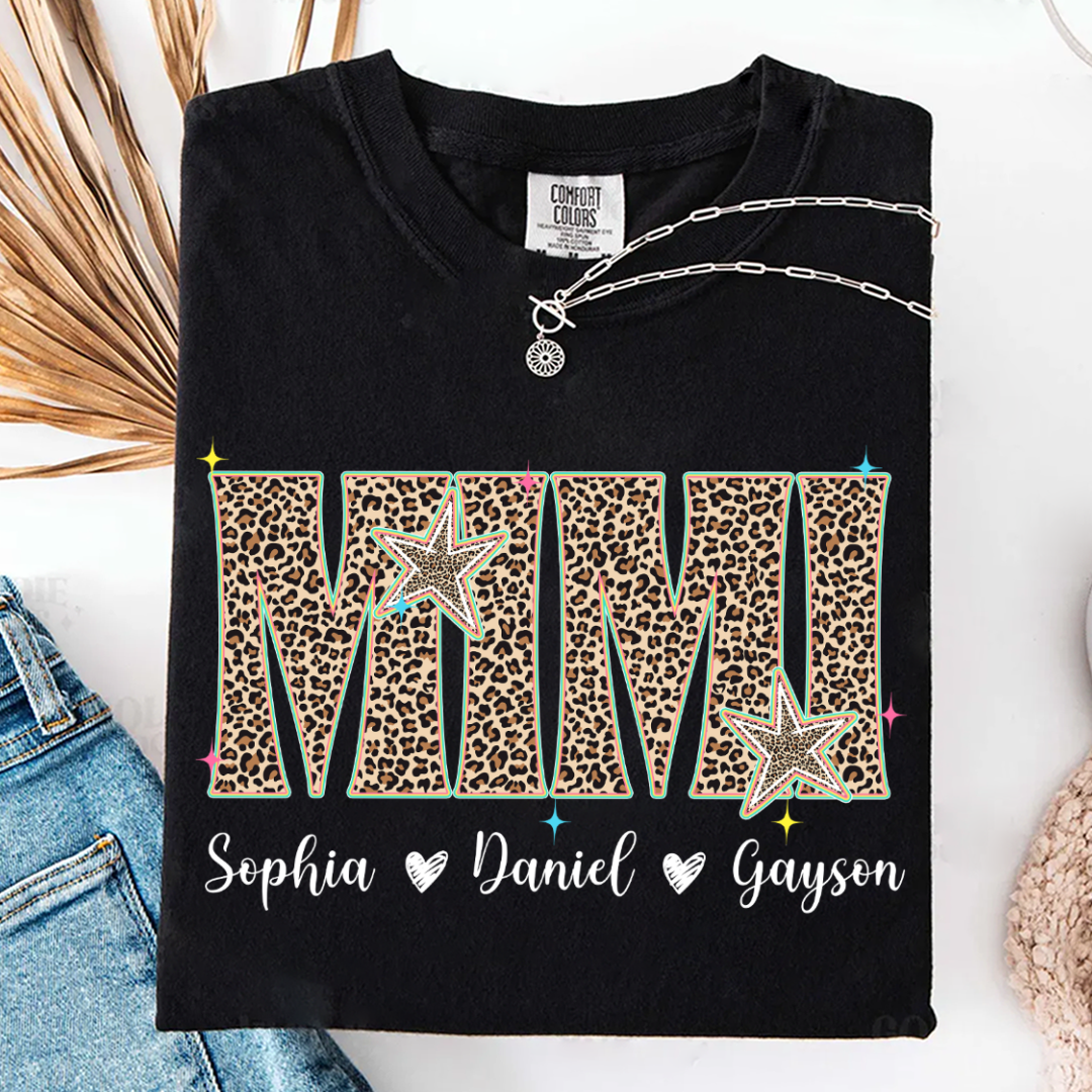 Comfort Colors® T-shirt Leopard Salty Mimi, Trendy Summer Mimi and Grandkids