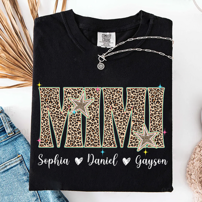 Comfort Colors® T-shirt Leopard Salty Mimi, Trendy Summer Mimi and Grandkids