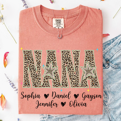 Comfort Colors® T-shirt Leopard Salty Mimi, Trendy Summer Mimi and Grandkids