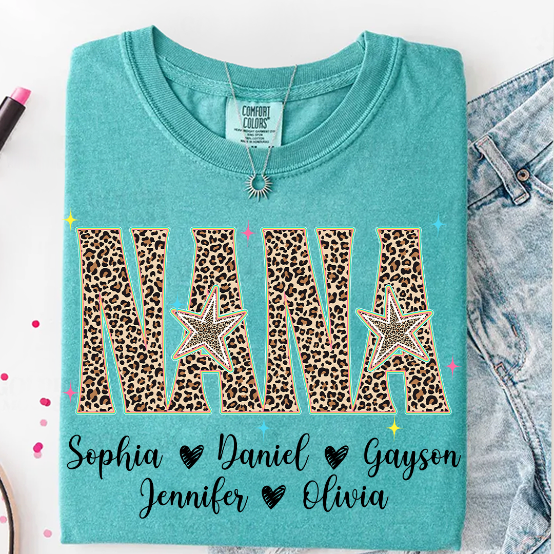 Comfort Colors® T-shirt Leopard Salty Mimi, Trendy Summer Mimi and Grandkids