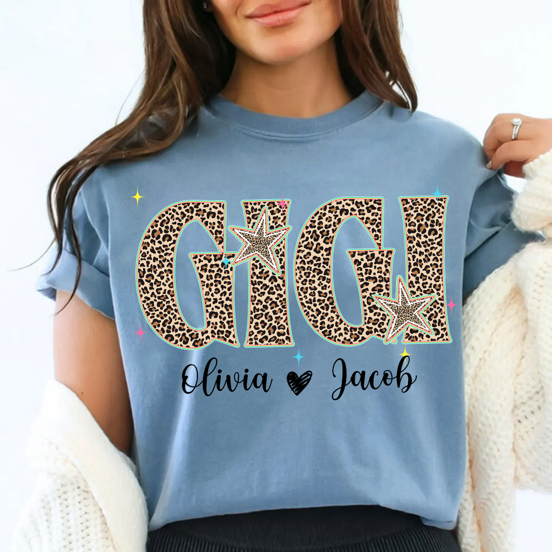 Comfort Colors® T-shirt Leopard Salty Mimi, Trendy Summer Mimi and Grandkids