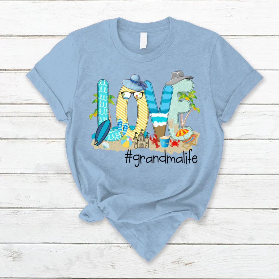 Love Beach Grandma Life T-Shirt