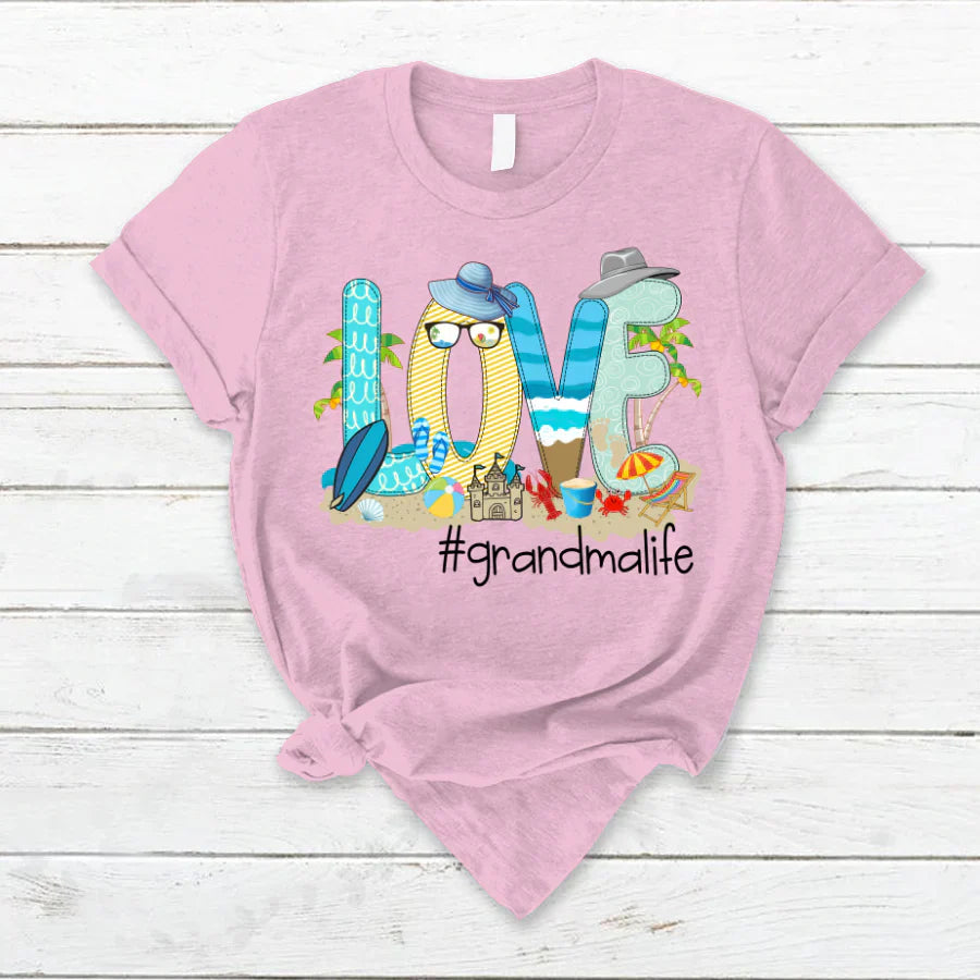 Love Beach Grandma Life T-Shirt