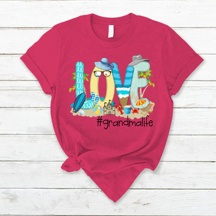 Love Beach Grandma Life T-Shirt