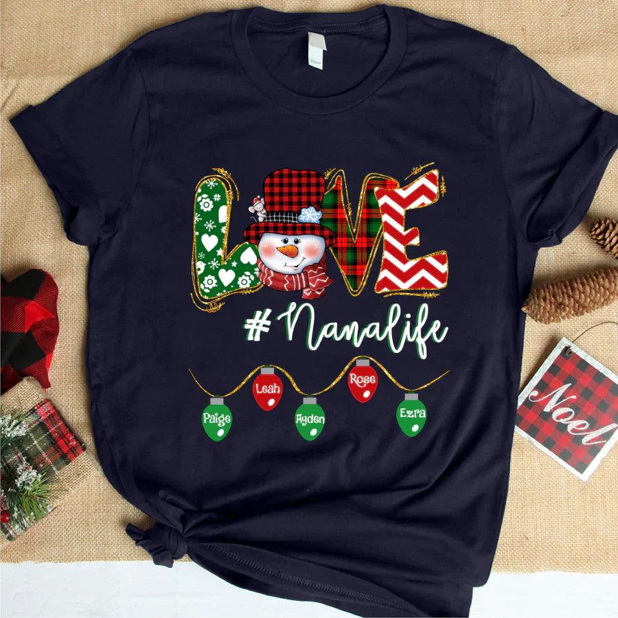 Love Grandma Life Snowman Christmas Shirt