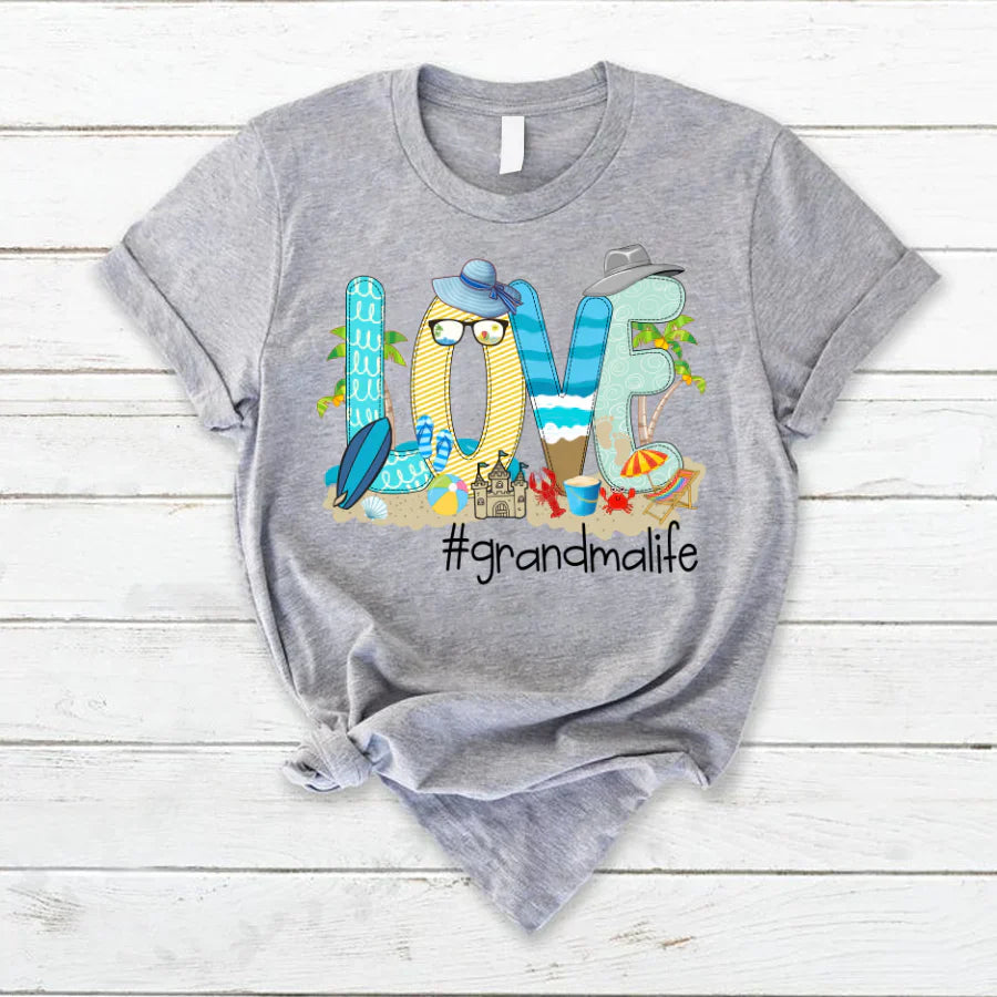 Love Beach Grandma Life T-Shirt
