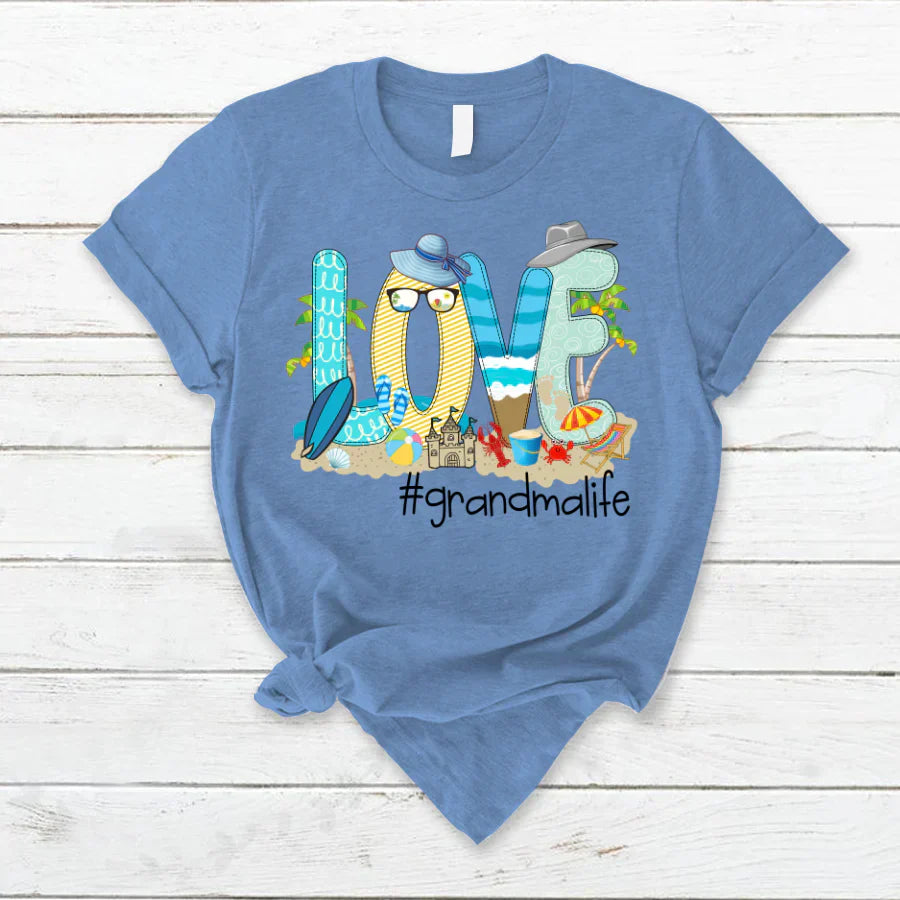 Love Beach Grandma Life T-Shirt