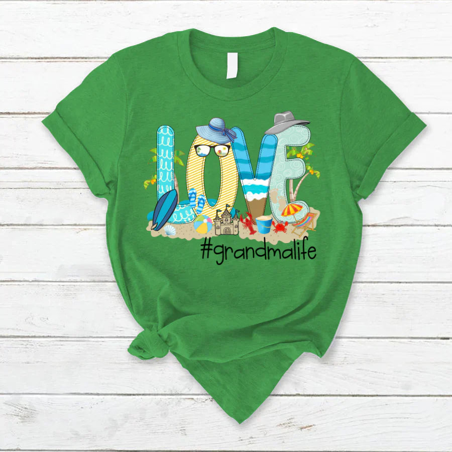 Love Beach Grandma Life T-Shirt