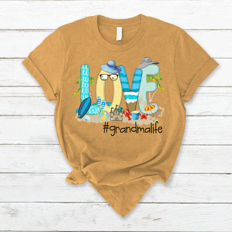Love Beach Grandma Life T-Shirt