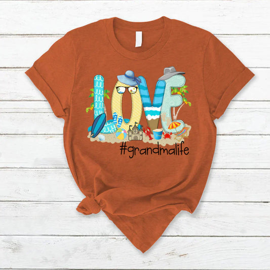 Love Beach Grandma Life T-Shirt