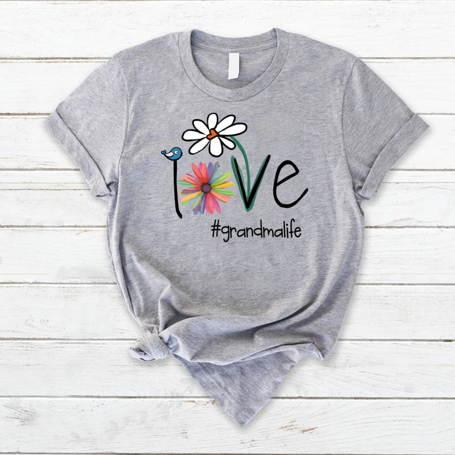 Love Grandma Life Flower Art, Gift For Grandma T-Shirt