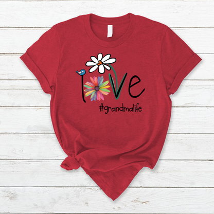 Love Grandma Life Flower Art, Gift For Grandma T-Shirt