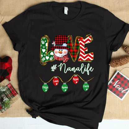 Love Grandma Life Snowman Christmas Shirt