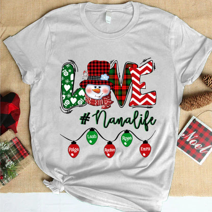 Love Grandma Life Snowman Christmas Shirt