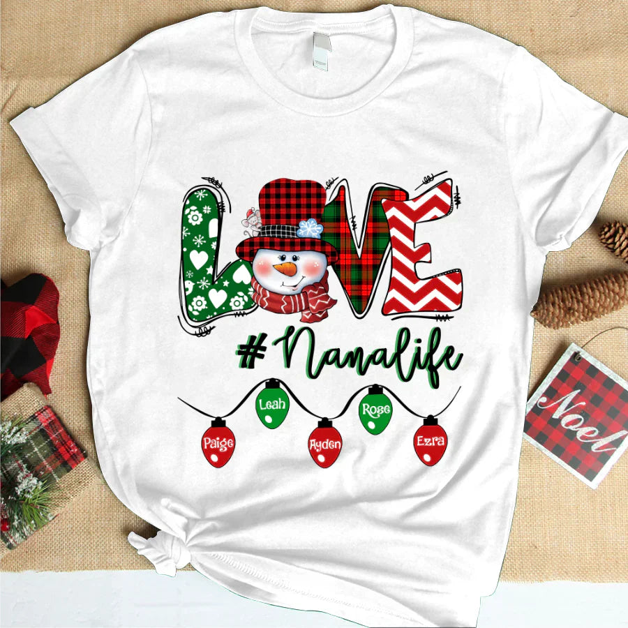 Love Grandma Life Snowman Christmas Shirt