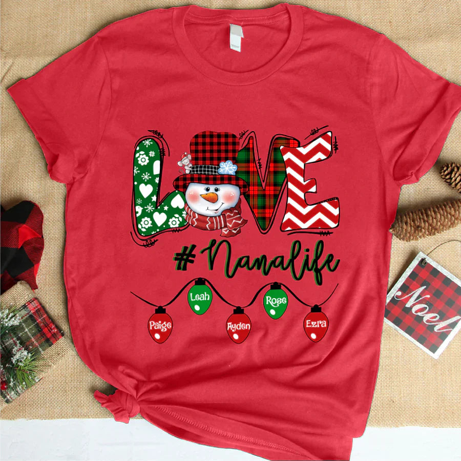 Love Grandma Life Snowman Christmas Shirt