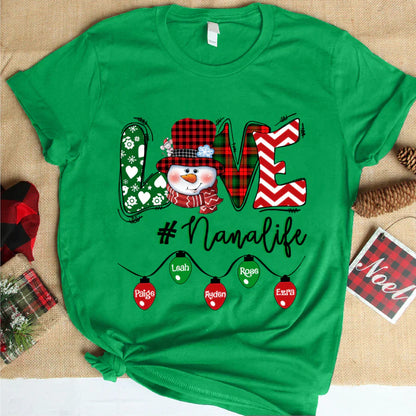 Love Grandma Life Snowman Christmas Shirt