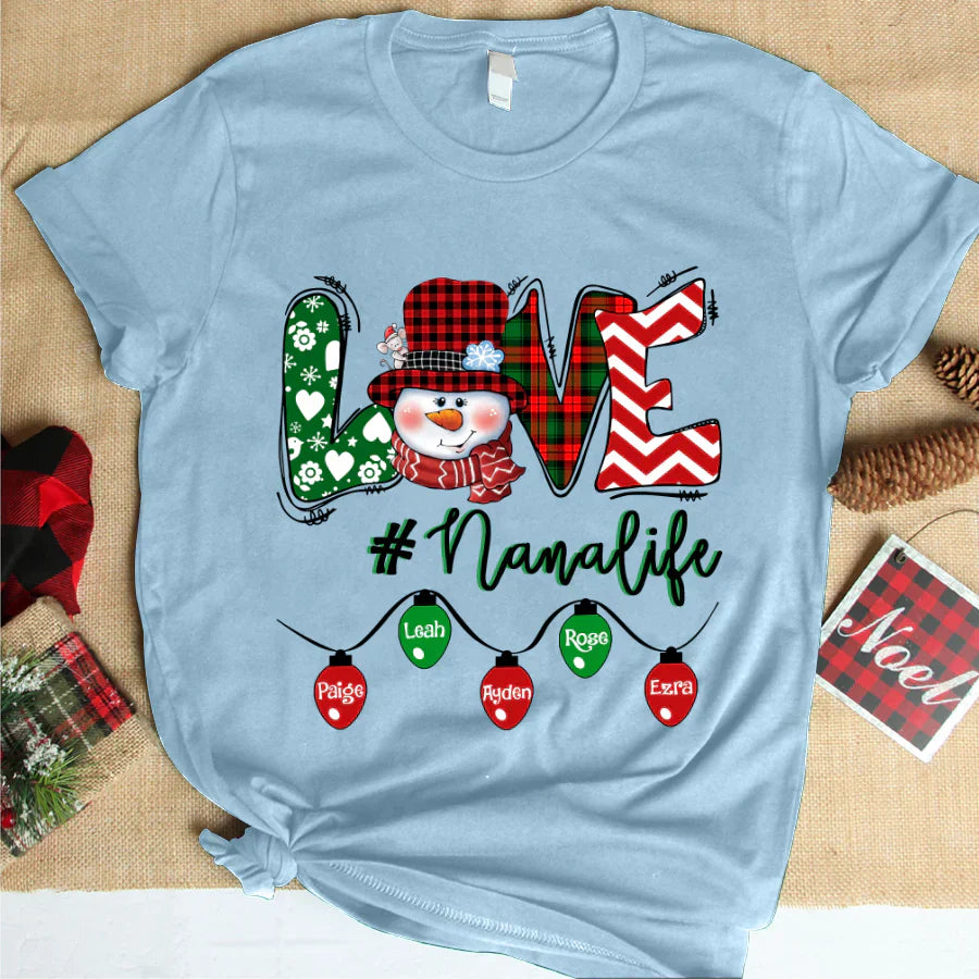 Love Grandma Life Snowman Christmas Shirt