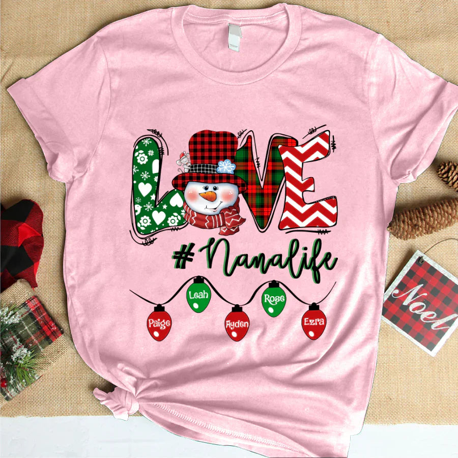 Love Grandma Life Snowman Christmas Shirt