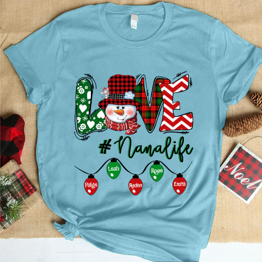 Love Grandma Life Snowman Christmas Shirt