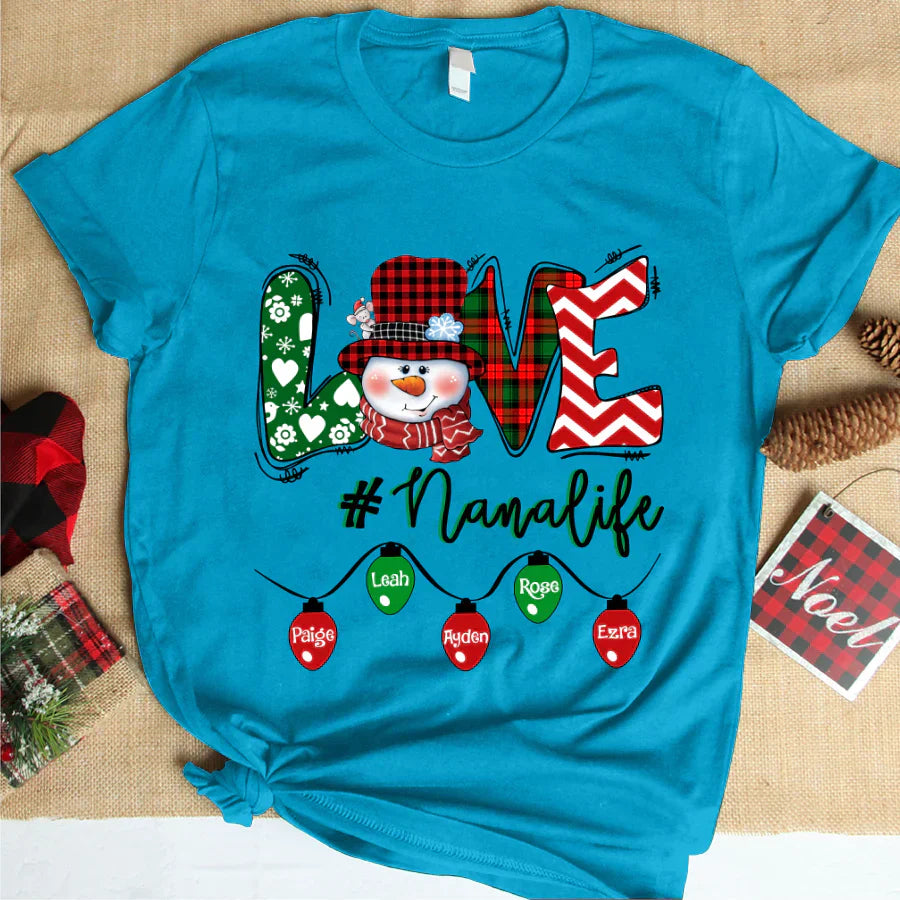 Love Grandma Life Snowman Christmas Shirt