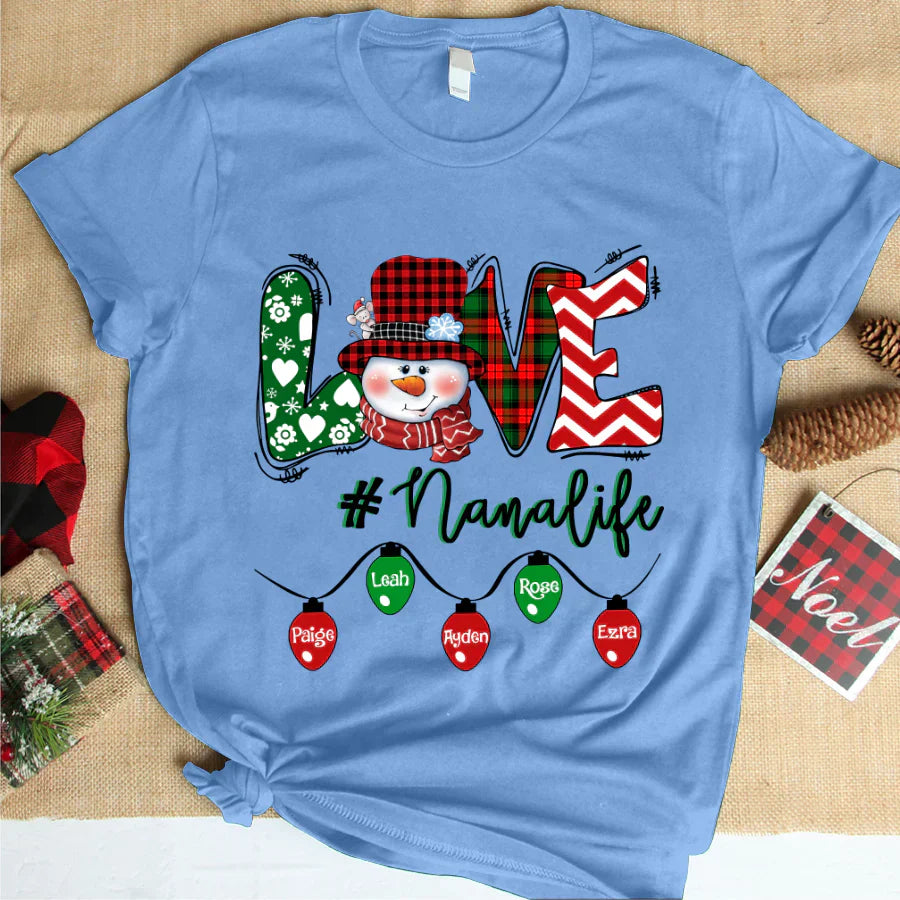 Love Grandma Life Snowman Christmas Shirt